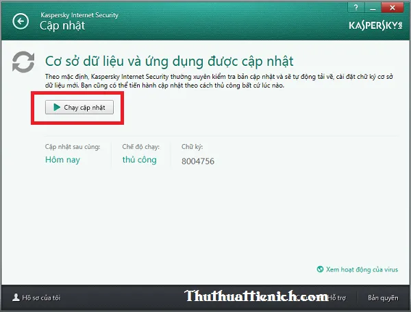 Hướng dẫn cập nhật Offline cho Kaspersky không cần kết nối mạng