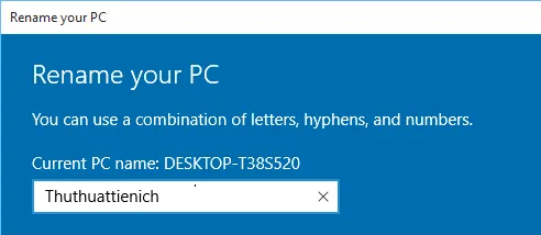 Hướng dẫn đổi tên máy tính nhanh trên Windows 10