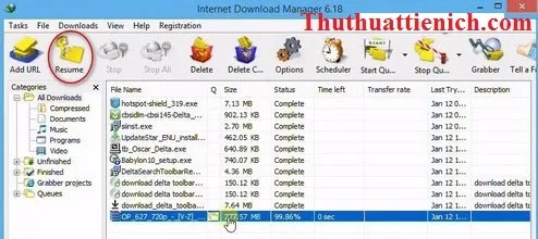 Hướng dẫn sửa lỗi download 99% bị dừng lại trên IDM