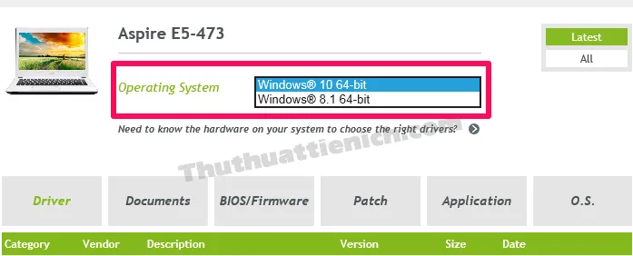 Hướng dẫn tải về, cài đặt Driver Laptop/PC Acer “chính chủ”