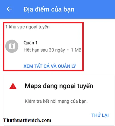 Hướng dẫn tạo bản đồ Google maps offline để xem khi không có mạng