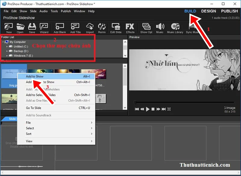 Hướng dẫn tự làm video từ ảnh & nhạc với Proshow Producer 7