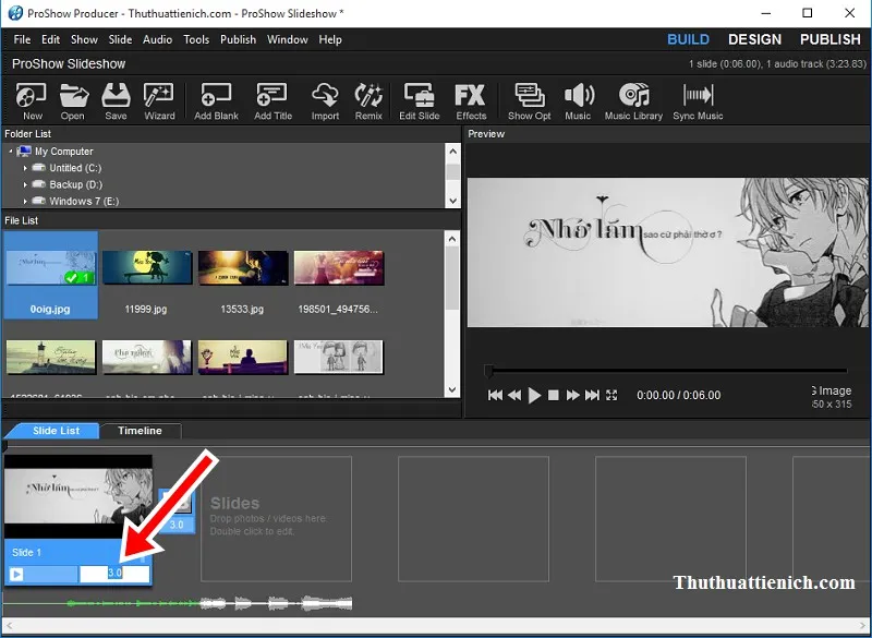 Hướng dẫn tự làm video từ ảnh & nhạc với Proshow Producer 7