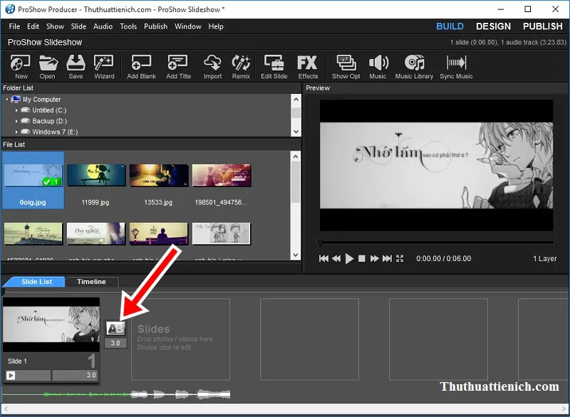Hướng dẫn tự làm video từ ảnh & nhạc với Proshow Producer 7