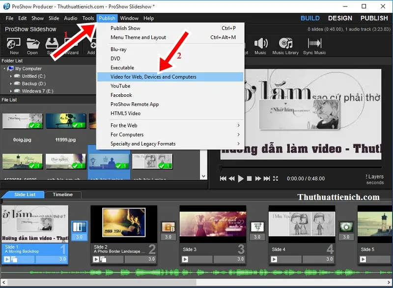 Hướng dẫn tự làm video từ ảnh & nhạc với Proshow Producer 7