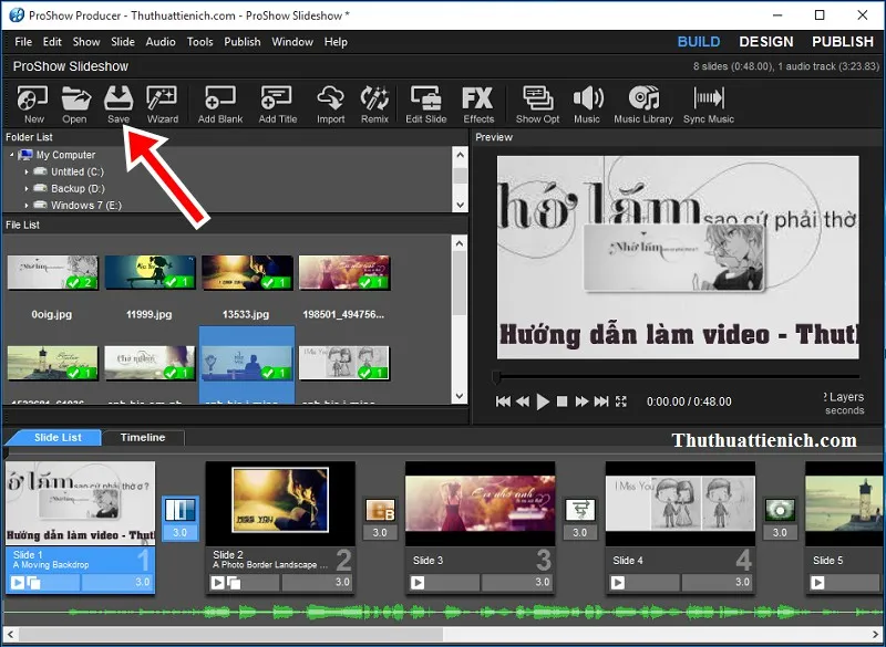 Hướng dẫn tự làm video từ ảnh & nhạc với Proshow Producer 7