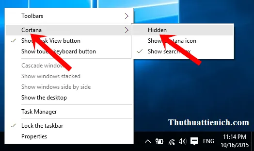 Hướng dẫn tùy biến thanh Taskbar trên Windows 10