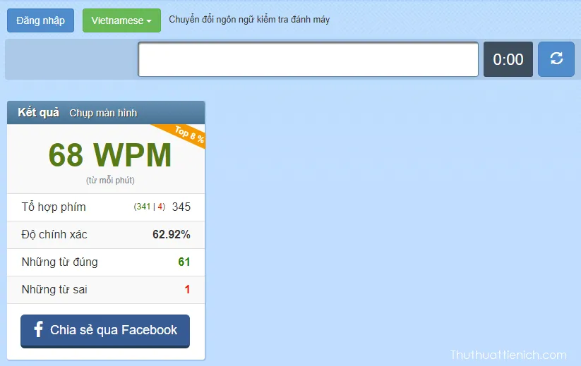 Kiểm tra tốc độ đánh máy online nhanh không cần phần mềm