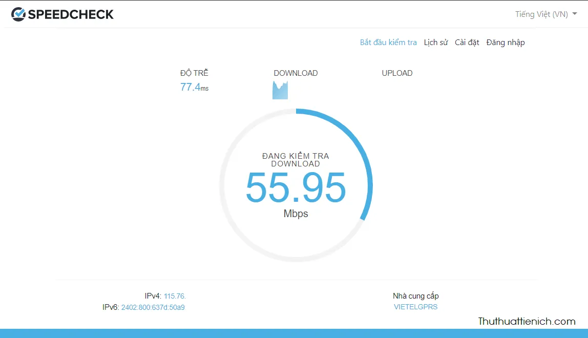 Kiểm tra tốc độ mạng internet trên máy tính & điện thoại nhanh nhất