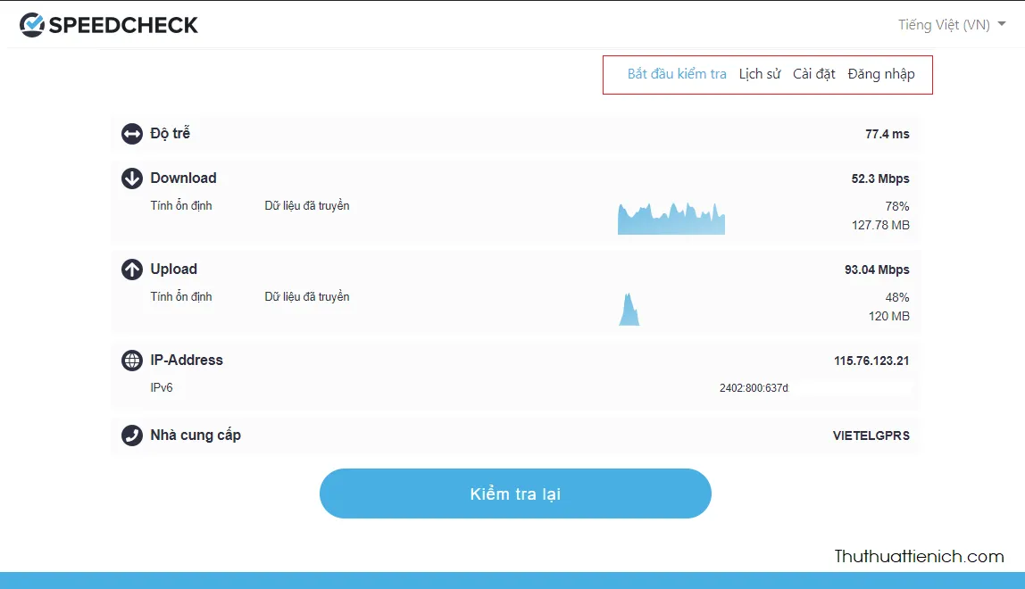 Kiểm tra tốc độ mạng internet trên máy tính & điện thoại nhanh nhất