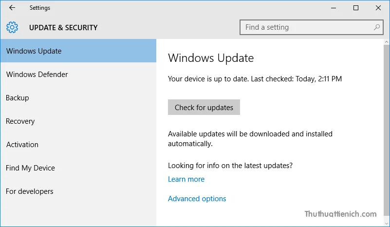 Làm gì khi không tìm thấy bản cập nhật Windows 10 Anniversary trong Windows Update?