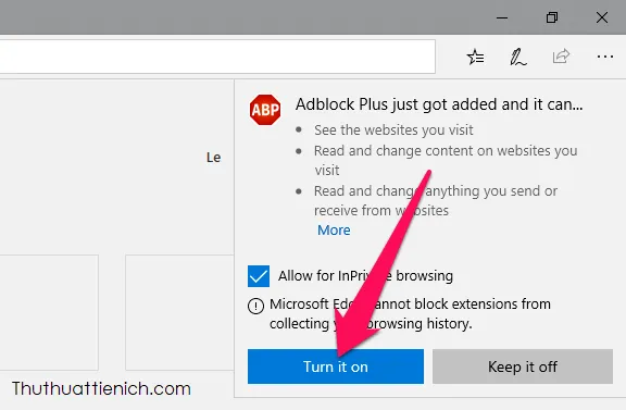 Làm thế nào để chặn quảng cáo trên trình duyệt web Microsoft Edge?