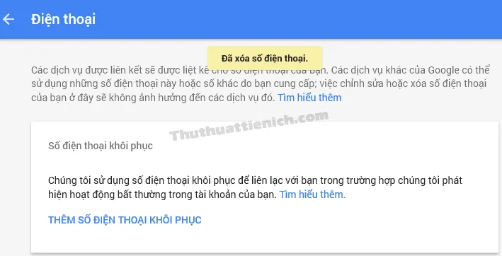 Làm thế nào để thêm/thay đổi/xóa số điện thoại khôi phục Gmail?