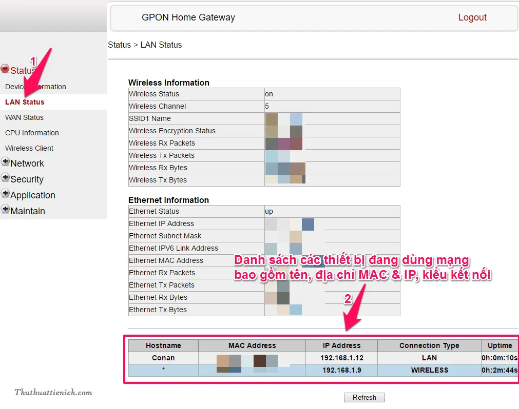 Modem GPON: Hướng dẫn đăng nhập, đổi mật khẩu WIFI, giới hạn WIFI