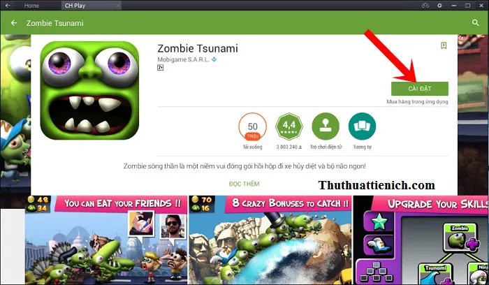 Tải game Zombie Tsunami Offline PC (giả lập Android bằng BlueStacks)