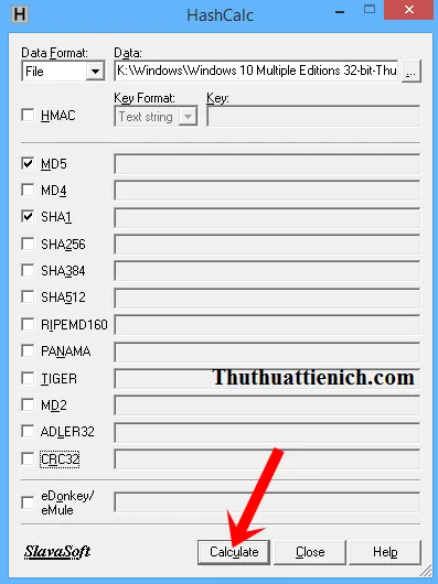 Tải HashCalc – Phần mềm kiểm tra mã MD5, SHA1