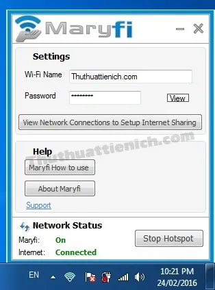 Tải Maryfi – Phần mềm phát Wifi miễn phí chuyên nghiệp
