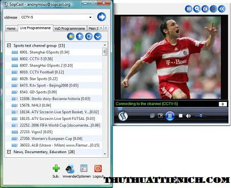 Tải Sopcast – Phần mềm xem bóng đá, tivi trực tuyến miễn phí