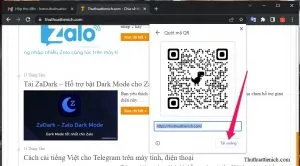 Tạo mã QR, mở nhanh trang web đang đọc trên điện thoại