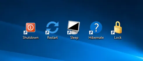 Tạo shortcut Tắt máy, Khởi động lại, Khóa, Ngủ, Ngủ đông trên màn hình Desktop