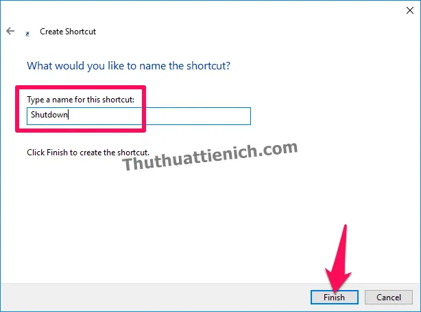 Tạo shortcut Tắt máy, Khởi động lại, Khóa, Ngủ, Ngủ đông trên màn hình Desktop