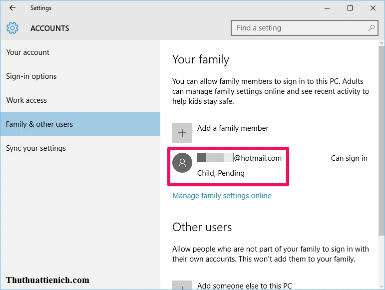 Tạo và thiết lập tài khoản dành riêng cho trẻ em trên Windows 10