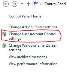 Tắt User Account Control (UAC) trong Windows 7 Windows 8/8.1