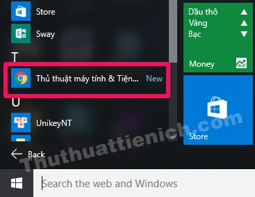 Thêm liên kết Web yêu thích vào Start menu trên Windows 10 – Truy cập nhanh hơn