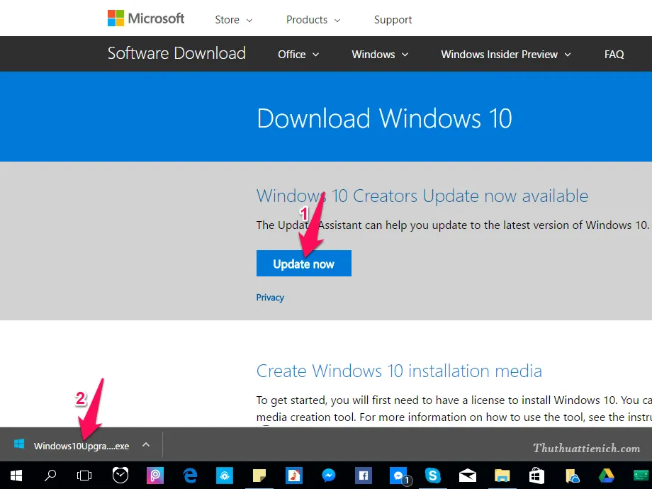 Tổng hợp các cách cập nhật Windows 10 lên phiên bản Creators