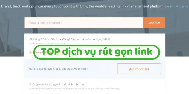 TOP 5 trang web rút gọn link miễn phí nhanh, đẹp, có thống kê lượt nhấp chuột