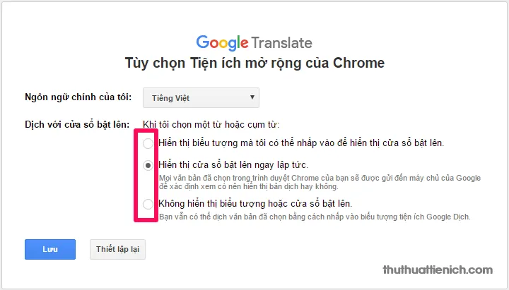 Trang bị Google dịch cho trình duyệt web, dịch nhanh hơn