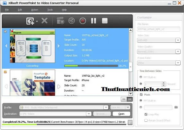 Xilisoft PowerPoint to Video Converter – Phần mềm chuyển File PPTs sang Video